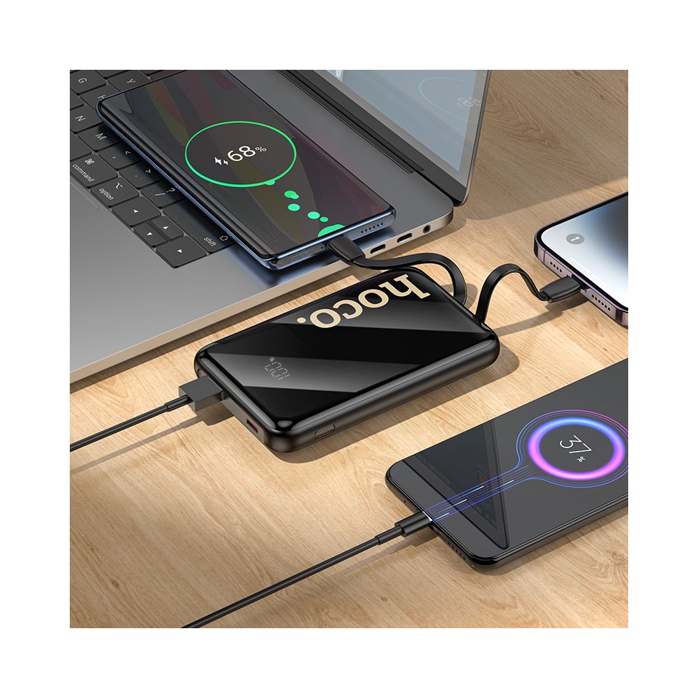 Batteria Esterna HOCO Q37, 10000mAh, 22.5W, QC + PD, 1 x Lightning - 1 x USB-A - 2 x USB-C, Nera