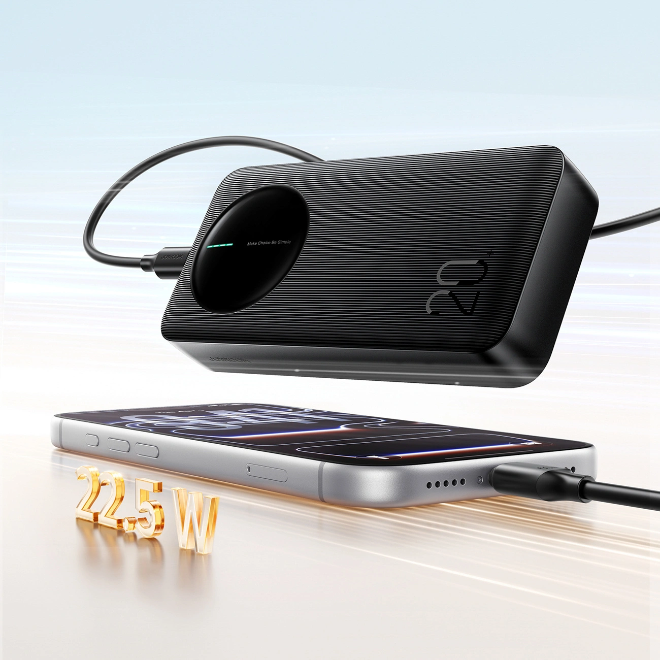 Joyroom JR-PBF14 Pro External Battery, 20000mAh, 22.5W, QC + PD, 1 x USB-C - 2 x USB-A, Black