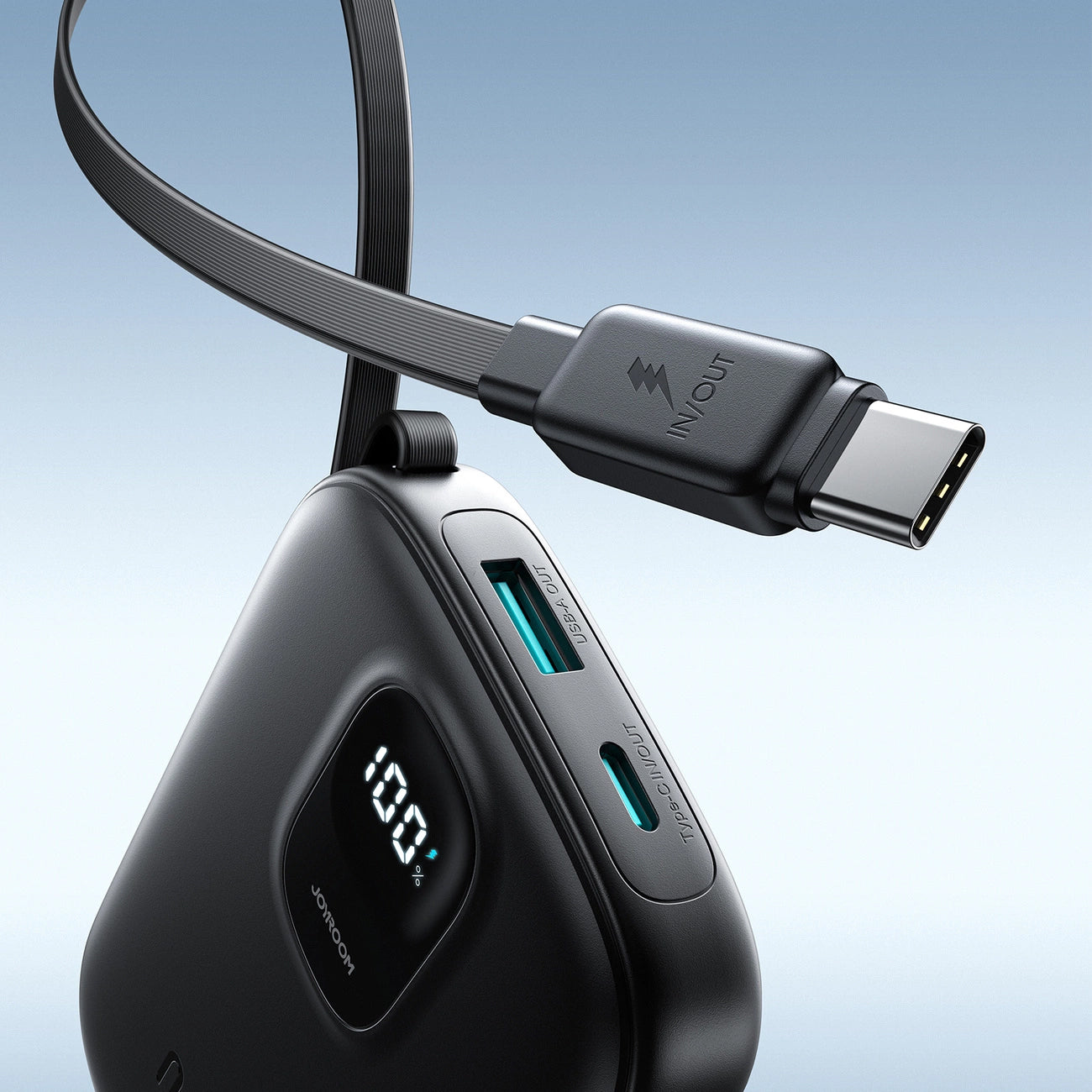 Joyroom JR-PBF17 External Battery, 10000mAh, 22.5W, QC + PD, 1 x USB-A - 2 x USB-C, Black