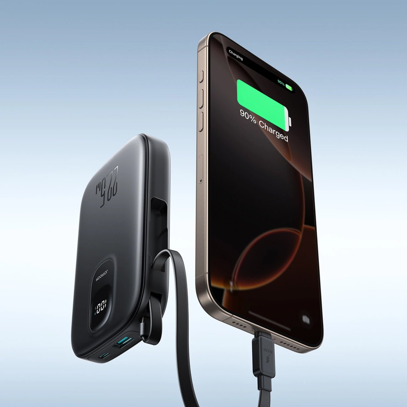 Joyroom JR-PBF17 External Battery, 10000mAh, 22.5W, QC + PD, 1 x USB-A - 2 x USB-C, Black