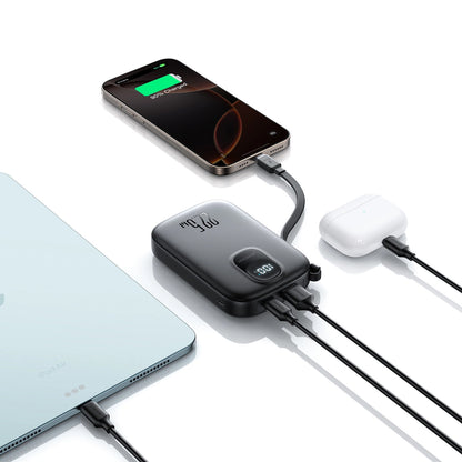 Joyroom JR-PBF17 External Battery, 10000mAh, 22.5W, QC + PD, 1 x USB-A - 2 x USB-C, Black