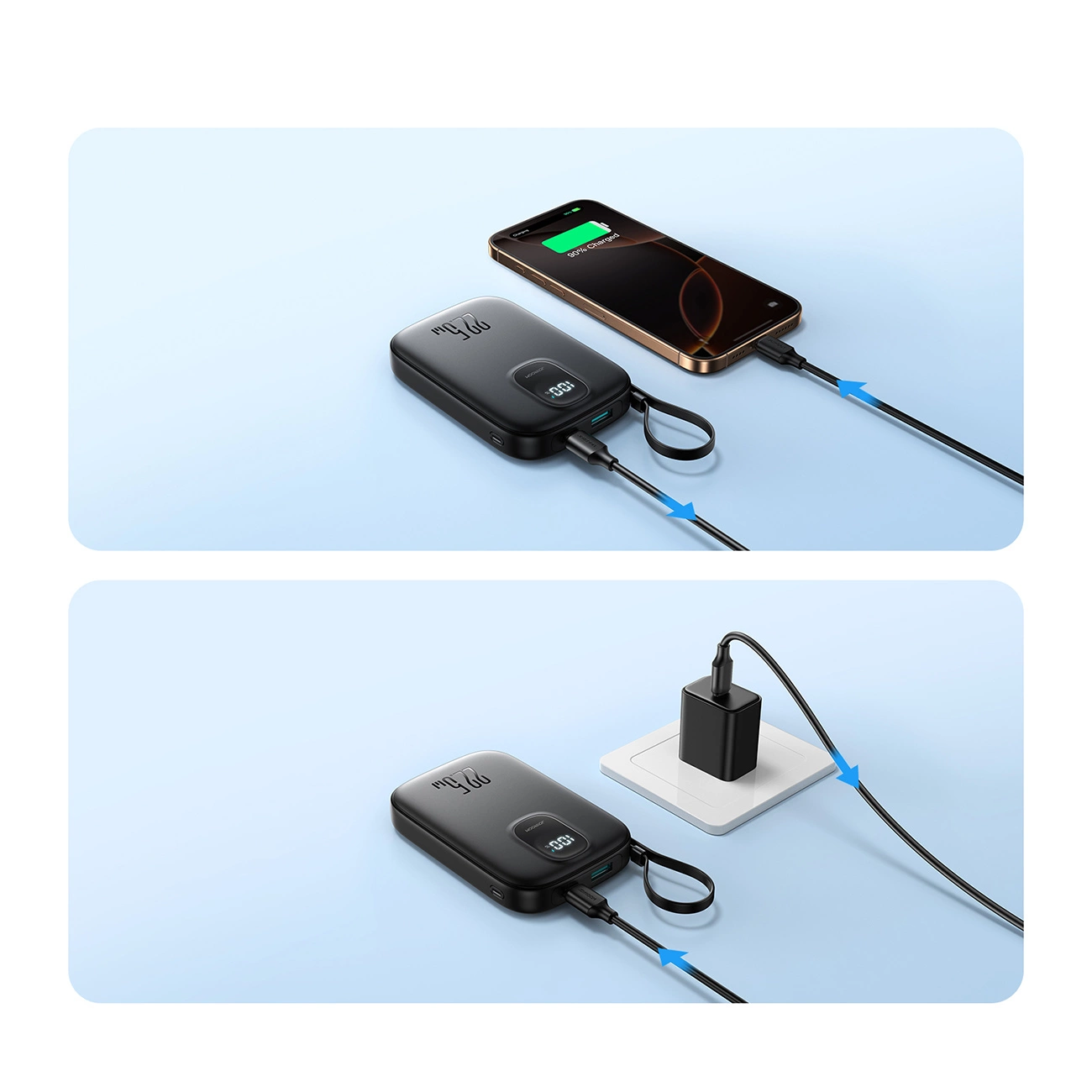 Batteria Esterna Joyroom JR-PBF18, 10000mAh, 22.5W, QC + PD, 1 x Lightning - 1 x USB-A - 1 x USB-C, Nera
