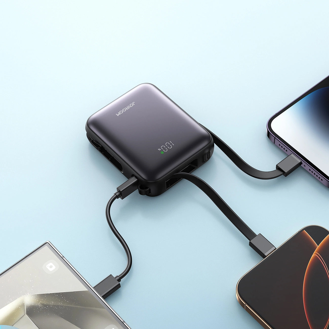 Joyroom JR-PBF27 External Battery, 10000mAh, 22.5W, PD, 1 x Lightning - 2 x USB-C, Black