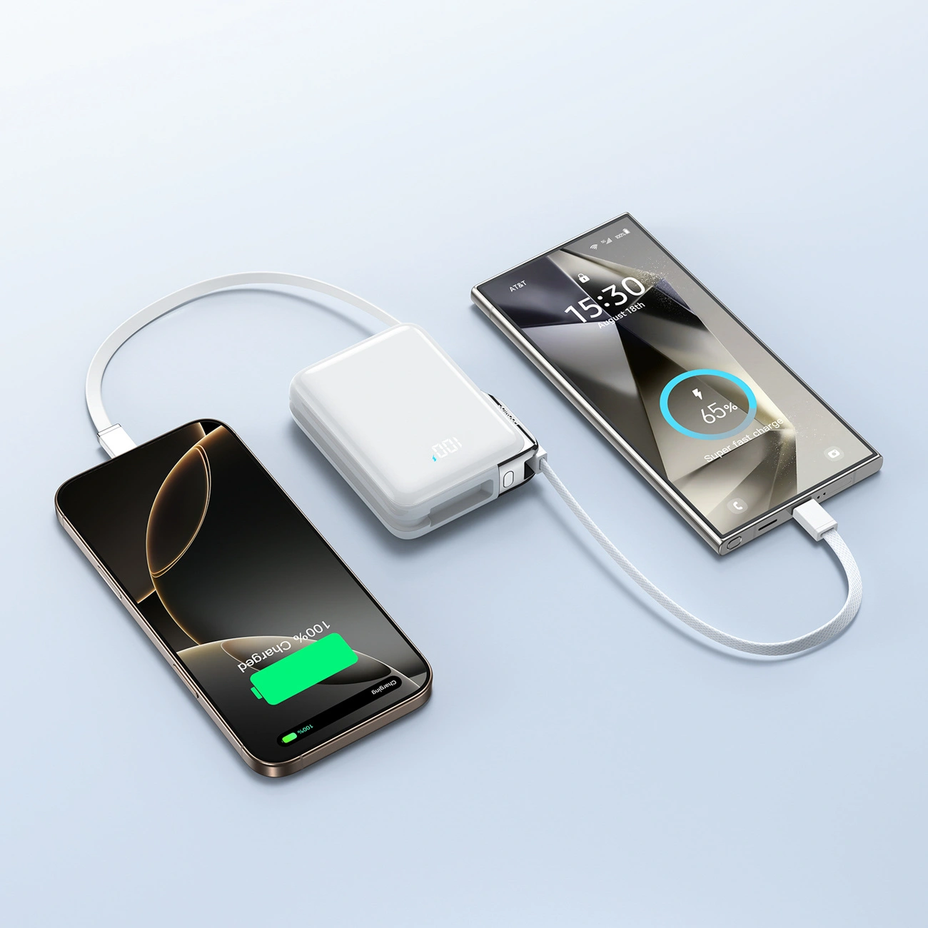 Batteria Esterna Joyroom JR-PBF27 Pro, 10000mAh, 30W, QC + PD, 1 x Lightning - 2 x USB-C, Bianca