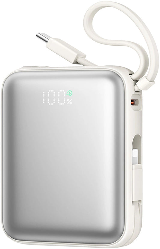 Batteria Esterna Joyroom JR-PBF27, 10000mAh, 22.5W, PD, 1 x Lightning - 2 x USB-C, Bianca