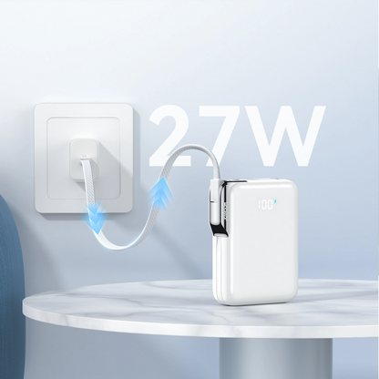 Batteria Esterna Joyroom JR-PBF27 Pro, 10000mAh, 30W, QC + PD, 1 x Lightning - 2 x USB-C, Bianca