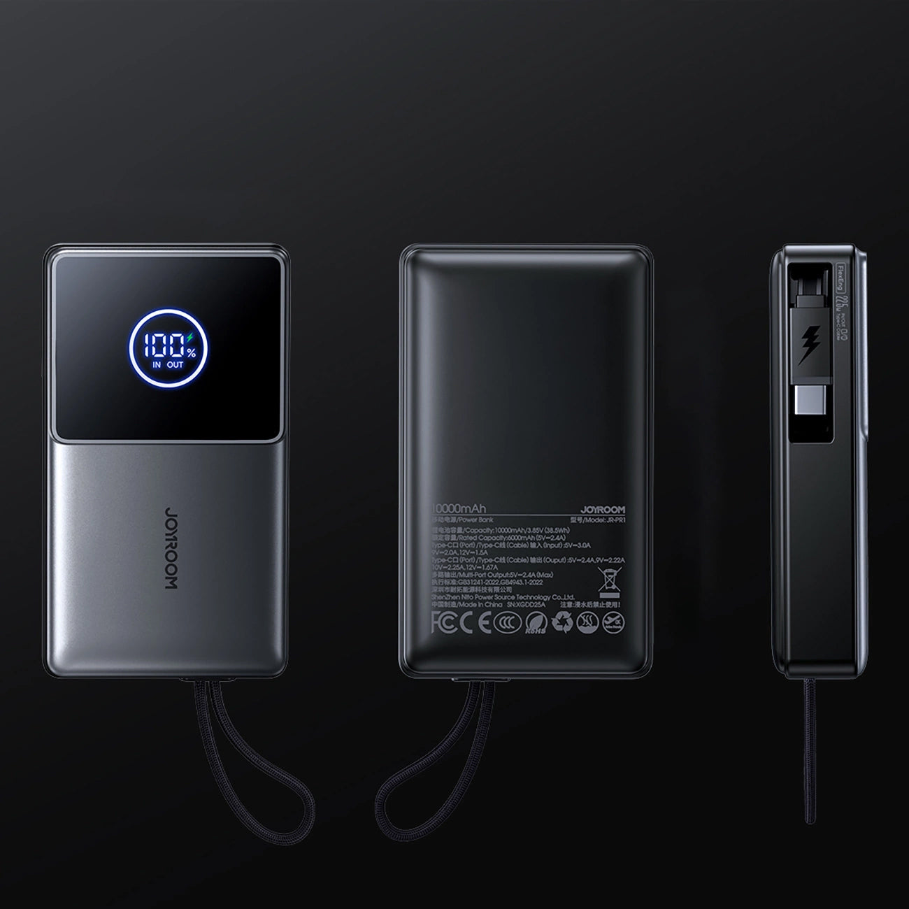 Batteria Esterna Joyroom JR-PR1, 10000mAh, 22.5W, PD, 2 x USB-C, Grigio