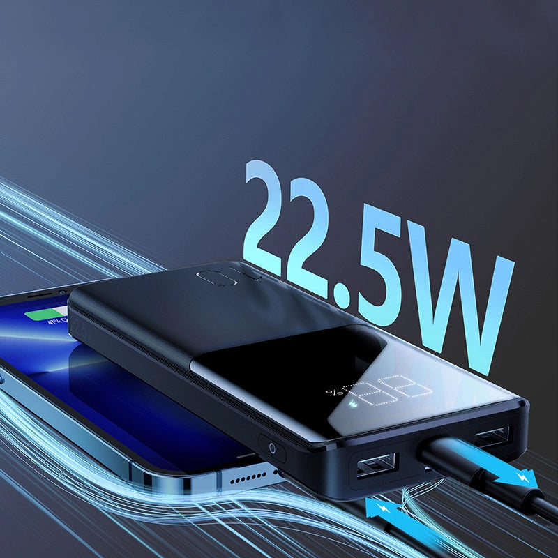 Joyroom JR-QP191 External Battery, 10000mAh, 22.5W, QC + PD, 1 x USB-C - 2 x USB-A, Black