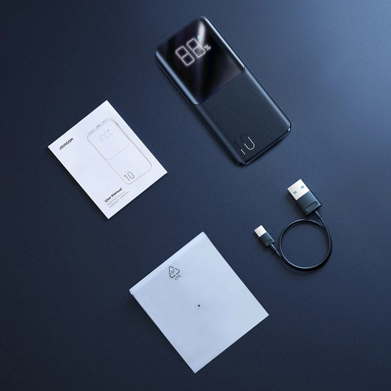 Joyroom JR-QP191 External Battery, 10000mAh, 22.5W, QC + PD, 1 x USB-C - 2 x USB-A, Black