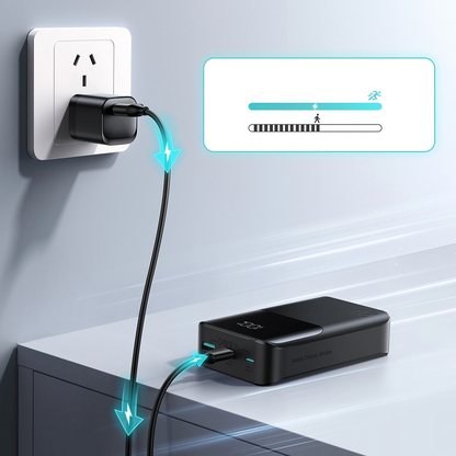 Batteria Esterna Joyroom JR-QP192, 20000mAh, 22.5W, QC + PD, 1 x USB-A - 2 x USB-C, Nera