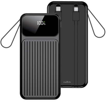 Batteria Esterna MaXlife MXPB-06, 10000mAh, 22.5W, QC + PD, 1 x Lightning - 2 x USB-A - 2 x USB-C, Nera