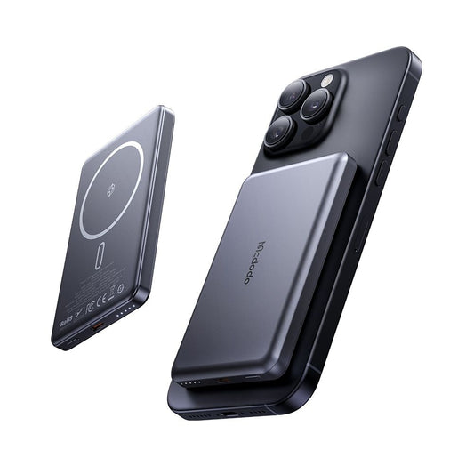 McDodo MC-4641 Meta Wireless External Battery, 5000mAh, 20W, PD + FQI, 1 x QI - 1 x USB-C, Black