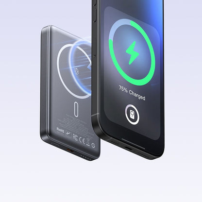 McDodo MC-4651 Meta Wireless External Battery, 10000mAh, 20W, PD + FQI, 1 x QI - 1 x USB-C, Black