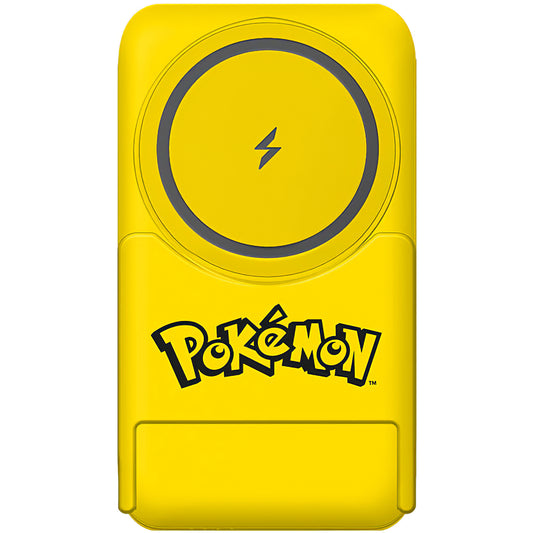 Batteria Esterna Wireless OTL Pokemon Pikatchu, 5000mAh, 20W, PD + FQI, 1 x QI - 1 x USB-C, Gialla PK1191