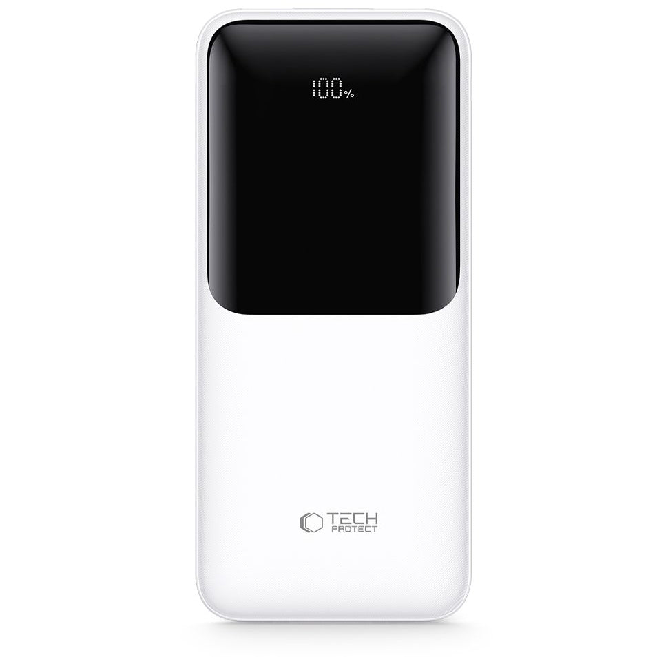 Batteria Esterna Tech-Protect PB02, 20000mAh, 22.5W, QC + PD, 1 x USB-C - 2 x USB-A, Bianca
