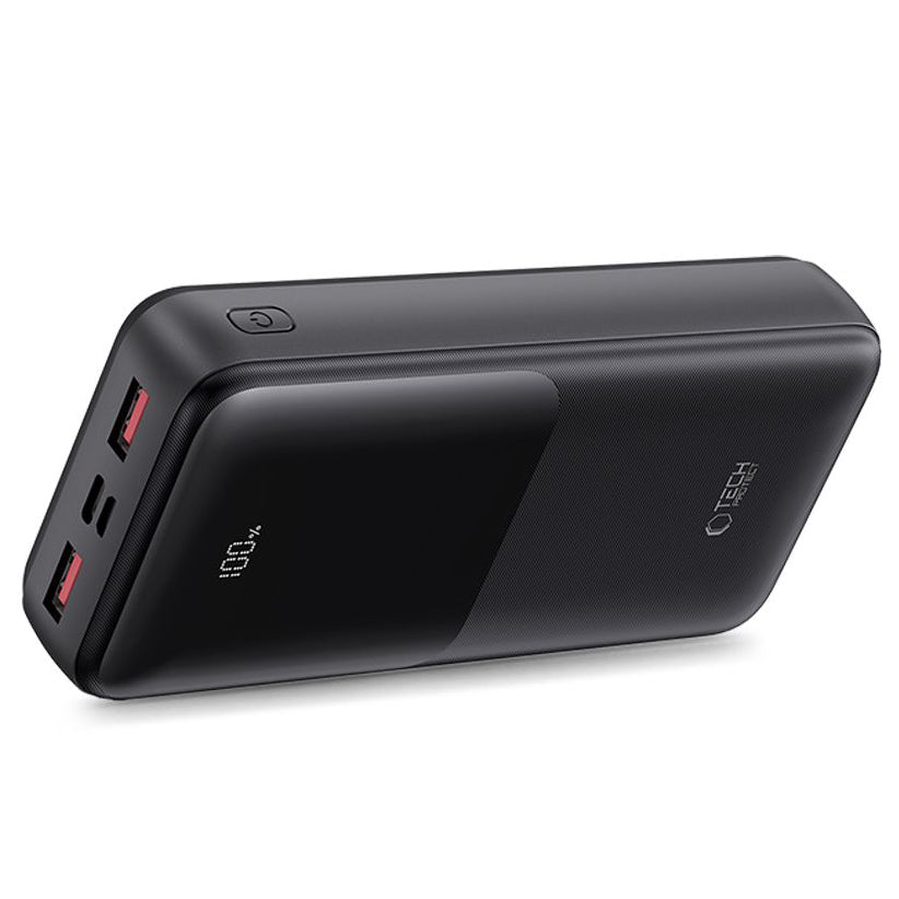 Batteria Esterna Tech-Protect PB02, 20000mAh, 22.5W, QC + PD, 1 x USB-C - 2 x USB-A, Nera