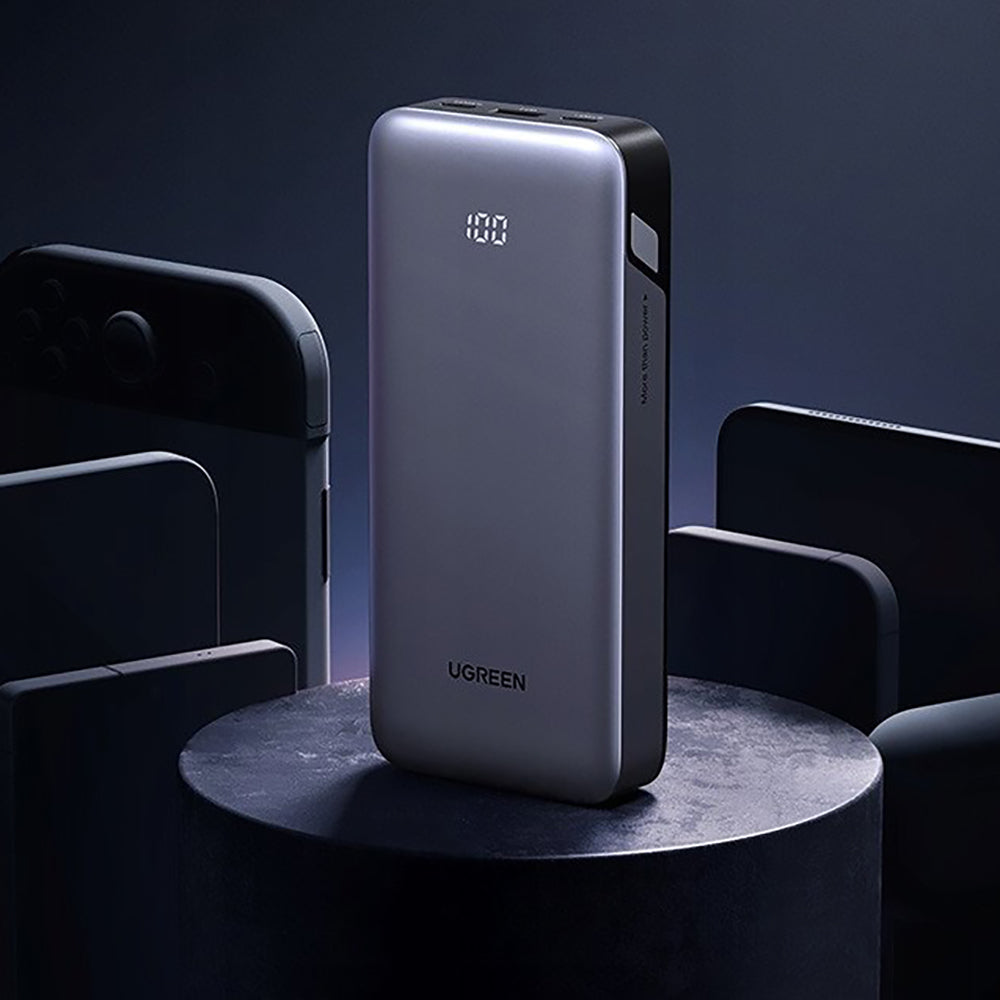 Batteria Esterna UGREEN Nexode PB532 (55989B), 20000mAh, 30W, QC + PD, 1 x USB-A - 2 x USB-C, Grigio