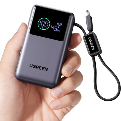 Batteria Esterna UGREEN Nexode Pro PB727 (85301B), 10000mAh, 55W, QC + PD, 1 x USB-A - 2 x USB-C, Grigio