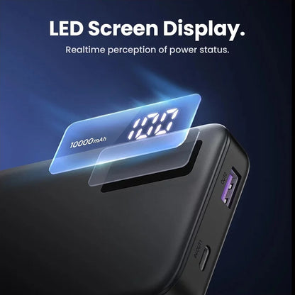 Batteria Esterna UGREEN PB311, 10000mAh, 22.5W, QC + PD, 1 x USB-C - 2 x USB-A, Nera