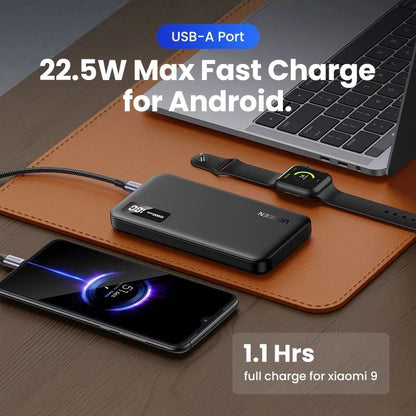 Batteria Esterna UGREEN PB311, 10000mAh, 22.5W, QC + PD, 1 x USB-C - 2 x USB-A, Nera