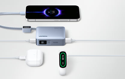 Batteria Esterna UGREEN PB584 (75173B), 10000mAh, 33W, QC + PD, 1 x USB-A - 2 x USB-C, Blu