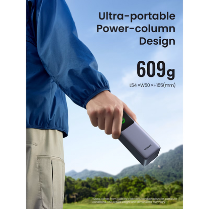 Batteria Esterna UGREEN PB722, 25000mAh, 200W, QC + PD, 1 x USB-A - 2 x USB-C, Grigio, Ricondizionata