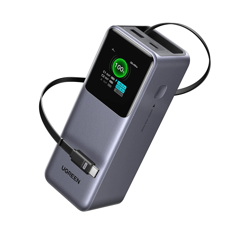 Batteria Esterna UGREEN PB726 (55987B), 20000mAh, 165W, QC + PD, 1 x USB-A - 2 x USB-C, Grigio
