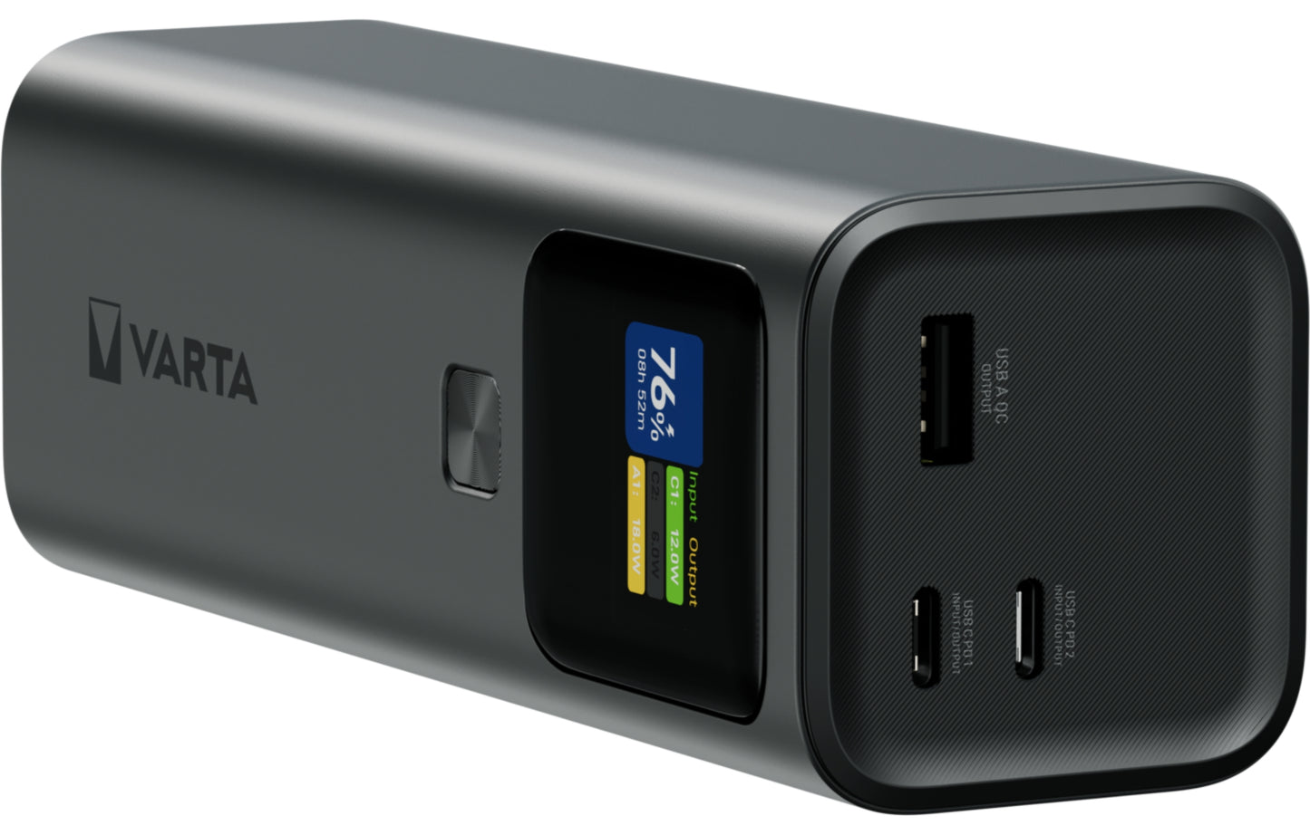 Batteria Esterna Varta High Speed, 27000mAh, 140W, QC + PD, 1 x USB-A - 2 x USB-C, Nera