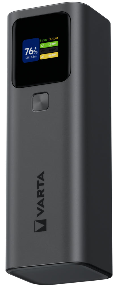 Batteria Esterna Varta High Speed, 27000mAh, 140W, QC + PD, 1 x USB-A - 2 x USB-C, Nera