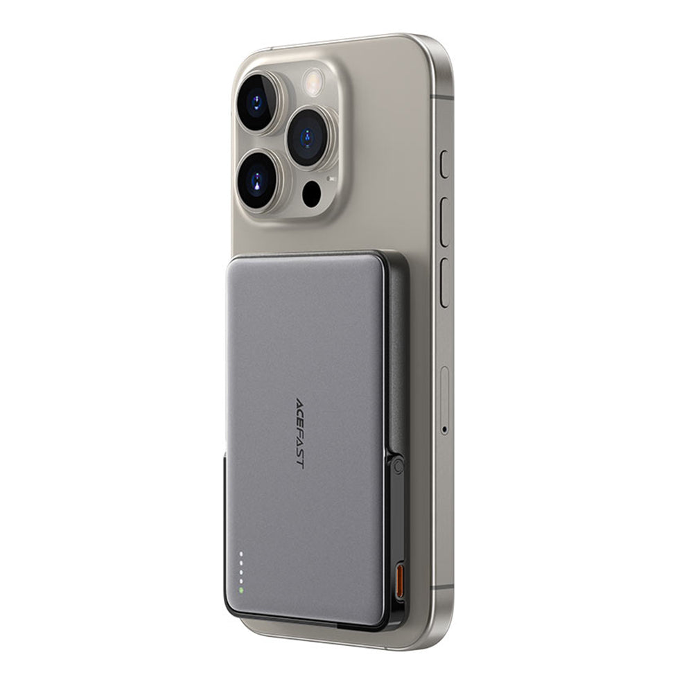 Batteria Esterna Wireless Acefast M16, 5000mAh, 18W, PD + FQI, 1 x QI - 1 x USB-C, Nera