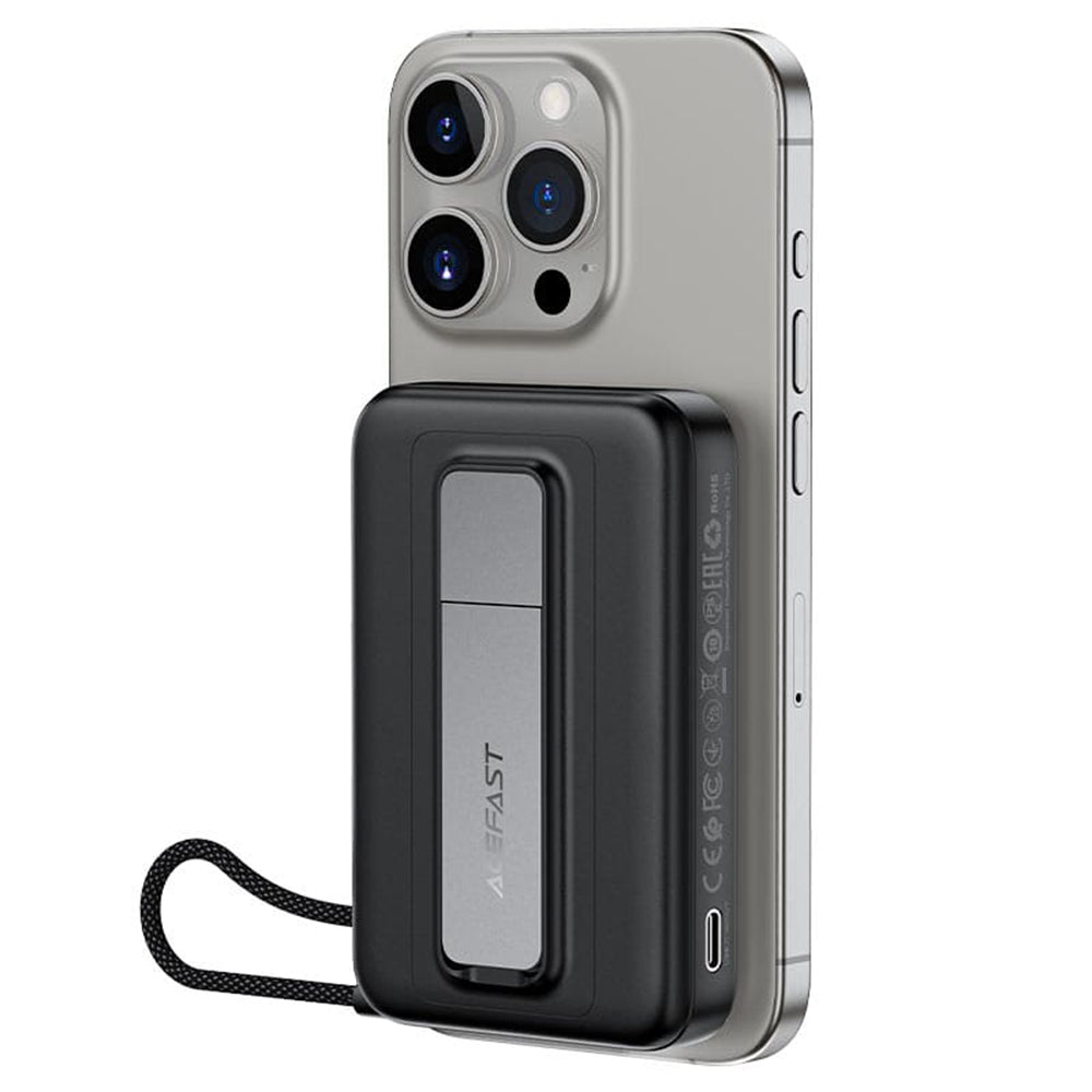 Batteria Esterna Wireless Acefast M24, 10000mAh, 22.5W, PD + FQI, 1 x QI - 2 x USB-C, Grigio