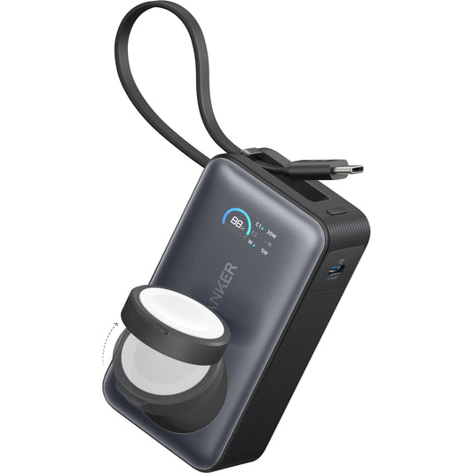 Batteria Esterna Wireless Anker MagGo, 10000mAh, 35W, PD + QI, 1 x QI - 2 x USB-C, Nera A1657H11