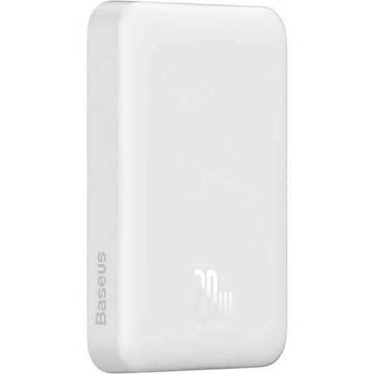 Batteria Esterna Wireless Baseus Magnetic Mini, 10000mAh, 20W, PD + FQI, 1 x QI - 1 x USB-C, Bianca PPCX07002