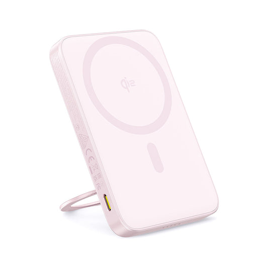 Batteria Esterna Wireless Baseus PicoGo, 5000mAh, 20W, PD + FQI, 1 x QI - 1 x USB-C, Rosa P10076800413-00
