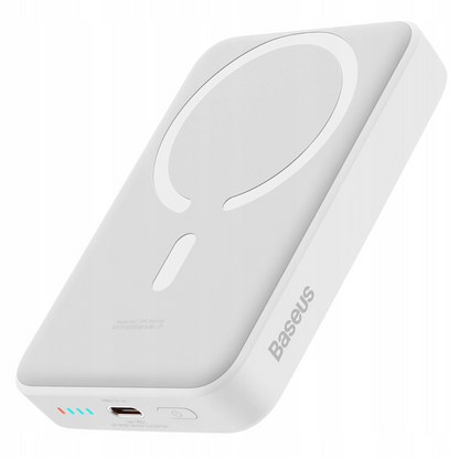 Batteria Esterna Wireless Baseus Magnetic Mini, 10000mAh, 30W, PD + FQI, 1 x QI - 1 x USB-C, Bianca PPCX110202