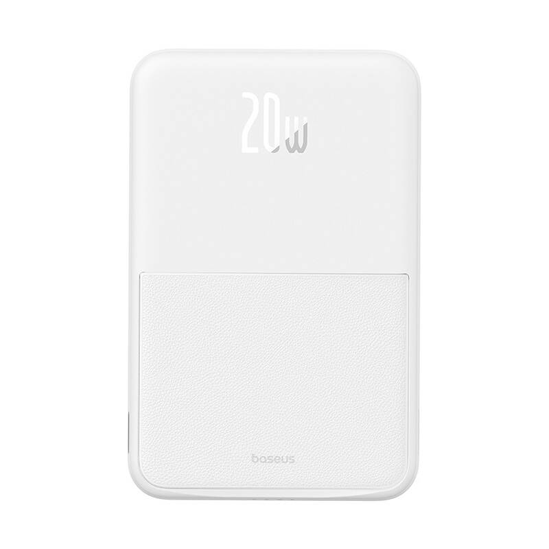 Batteria Esterna Wireless Baseus MagPro PPCXZ05, 5000mAh, 20W, PD + FQI, 1 x QI - 1 x USB-C, Bianca P10064101223-00