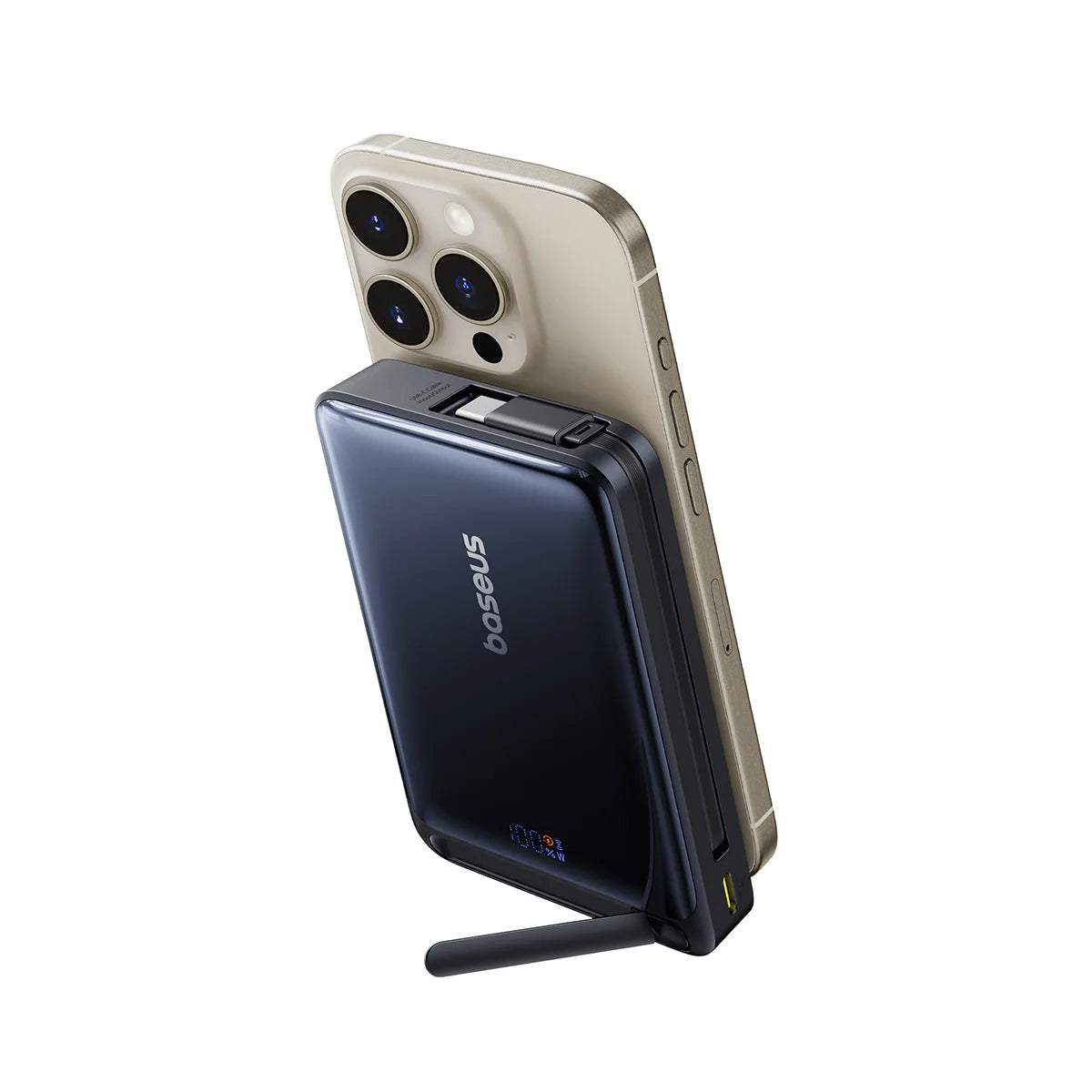 Batteria Esterna Wireless Baseus Nomos, 10000mAh, 45W, PD + FQI, 1 x QI - 2 x USB-C, Nera P10078800123-00