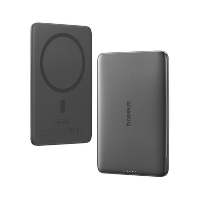 Batteria Esterna Wireless Baseus PicoGo AM41, 5000mAh, 20W, PD + FQI, 1 x QI - 1 x USB-C, Nera