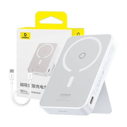 Batteria Esterna Wireless Baseus MagPro PPCXZ05, 5000mAh, 20W, PD + FQI, 1 x QI - 1 x USB-C, Bianca P10064101223-00