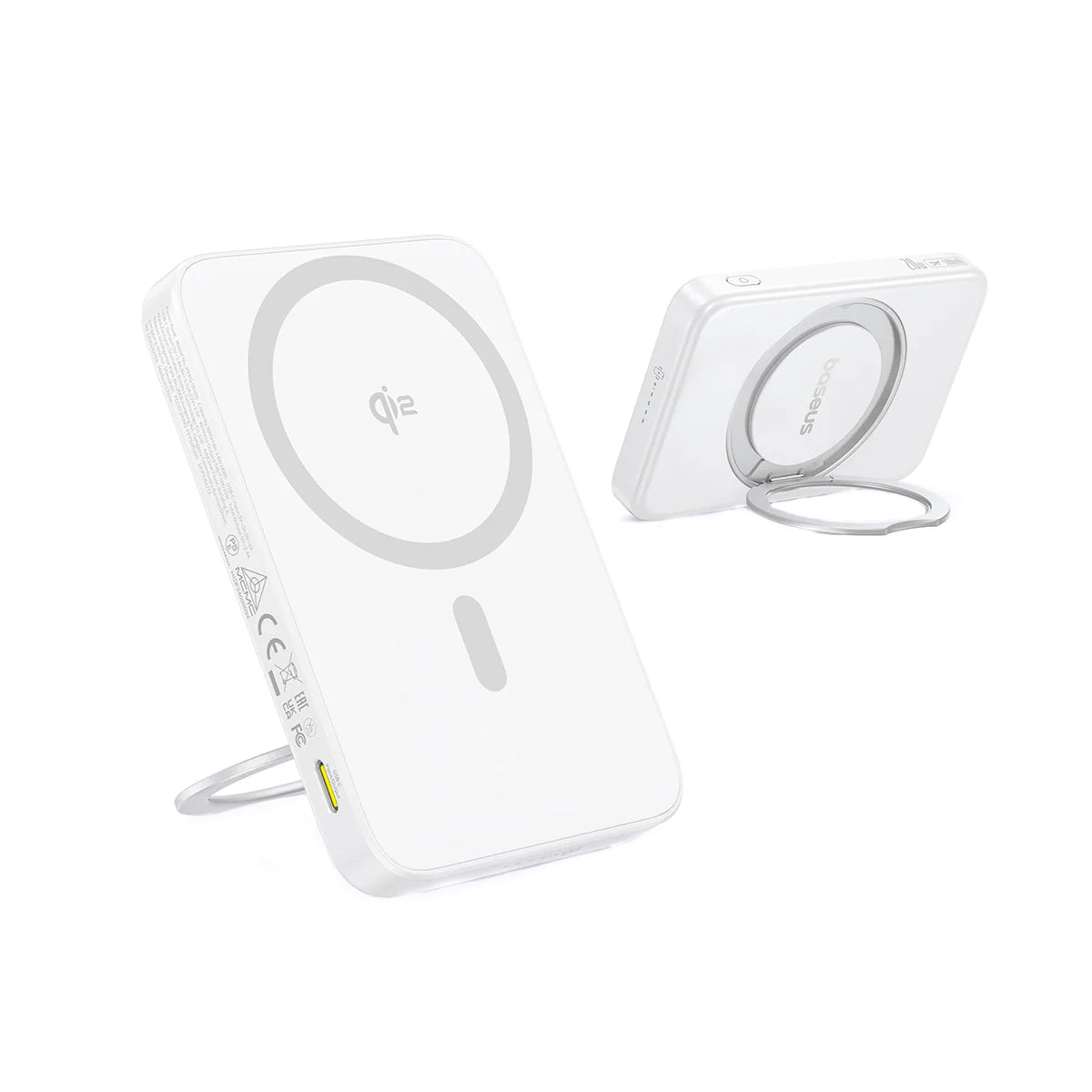 Batteria Esterna Wireless Baseus PicoGo, 5000mAh, 20W, PD + FQI, 1 x QI - 1 x USB-C, Bianca P10076800213-01