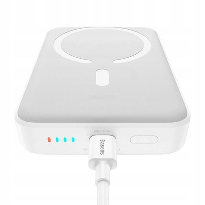 Batteria Esterna Wireless Baseus Magnetic Mini, 10000mAh, 30W, PD + FQI, 1 x QI - 1 x USB-C, Bianca PPCX110202