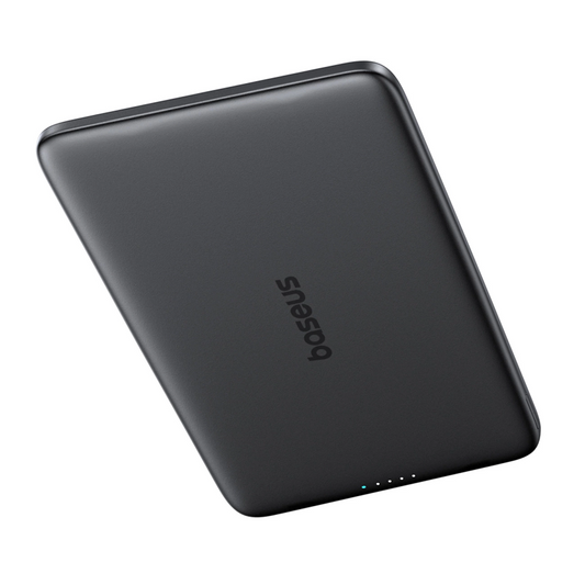 Batteria Esterna Wireless Baseus PicoGo AM41, 5000mAh, 20W, PD + FQI, 1 x QI - 1 x USB-C, Nera