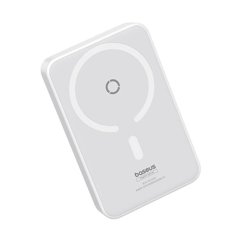 Batteria Esterna Wireless Baseus MagPro PPCXZ05, 5000mAh, 20W, PD + FQI, 1 x QI - 1 x USB-C, Bianca P10064101223-00