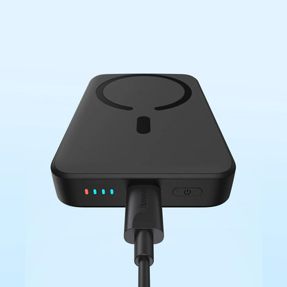 Batteria Esterna Wireless Baseus Magnetic Mini, 10000mAh, 20W, PD + FQI, 1 x QI - 1 x USB-C, Nera PPCX070001
