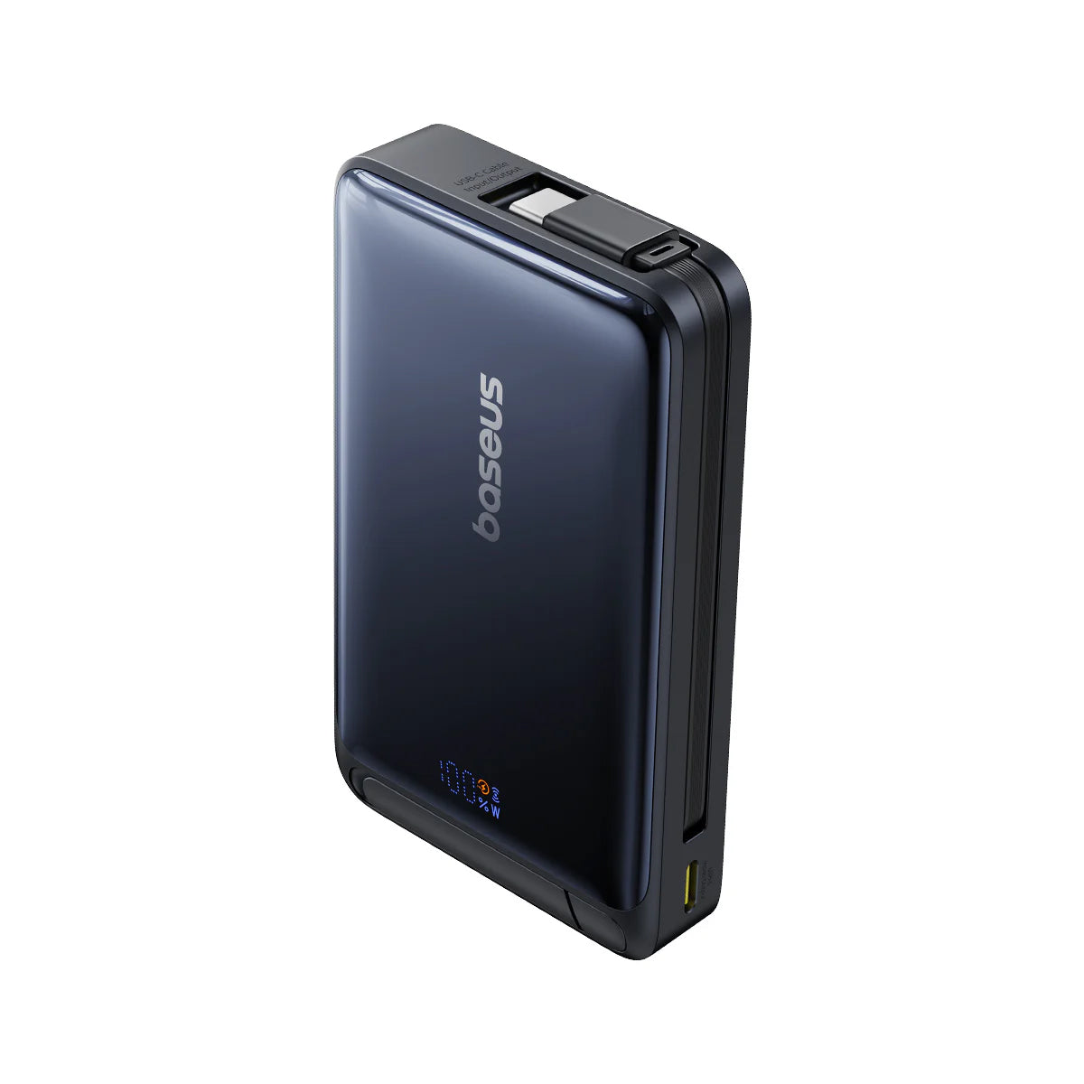 Batteria Esterna Wireless Baseus Nomos, 10000mAh, 45W, PD + FQI, 1 x QI - 2 x USB-C, Nera P10078800123-00