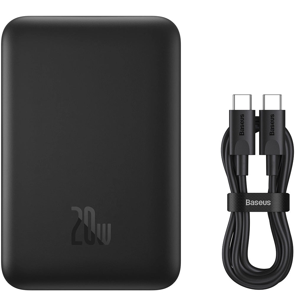Batteria Esterna Wireless Baseus Magnetic Mini, 10000mAh, 20W, PD + FQI, 1 x QI - 1 x USB-C, Nera PPCX070001
