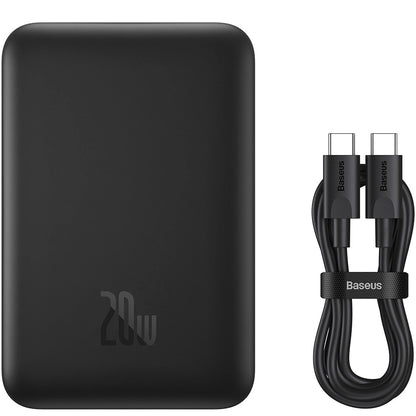 Batteria Esterna Wireless Baseus Magnetic Mini, 10000mAh, 20W, PD + FQI, 1 x QI - 1 x USB-C, Nera PPCX070001