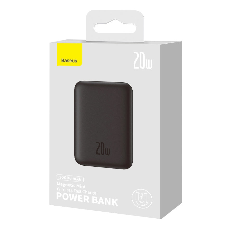 Batteria Esterna Wireless Baseus Magnetic Mini, 10000mAh, 20W, PD + FQI, 1 x QI - 1 x USB-C, Nera PPCX070001