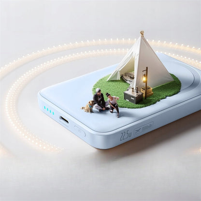 Batteria Esterna Wireless Baseus EnerFill FM11 Ultra-Mini, 10000mAh, 22.5W, PD + FQI, 1 x QI - 1 x USB-C, Blu P1008210E313-00
