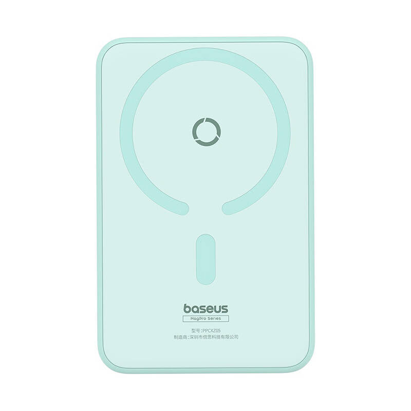 Batteria Esterna Wireless Baseus MagPro PPCXZ05, 5000mAh, 20W, PD + FQI, 1 x QI - 1 x USB-C, Verde P10064101333-00